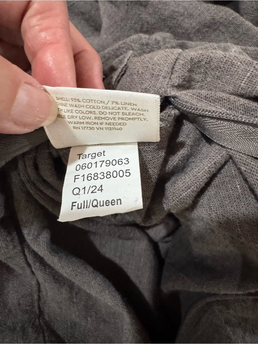 Threshold Charcoal Gray Linen-Texture Duvet Cover